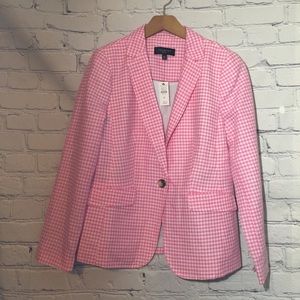 Talbots pink and white check blazer NWT Sz 6P